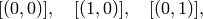 [(0,0)],\quad [(1,0)], \quad [(0,1)],