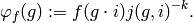 \varphi_{f} (g) := f (g\cdot i)j (g,i)^{-k}.