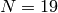 N=19