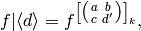 f|\dbd{d} = f^{\left[\abcd{a}{b}{c}{d'}\right]_k},