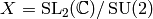 X = \SL_{2}
(\C)/\SU (2)