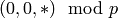 (0,0,*) \mod p