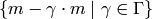 \{ m - \gamma \cdot m \mid \gamma \in
\Gamma\}