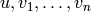 u,v_{1},\dotsc ,v_{n}
