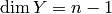 \dim Y = n-1