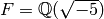 F=\Q (\sqrt{-5})