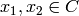 x_{1}, x_{2}\in C