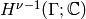 H^{\nu -1} (\Gamma ; \C)