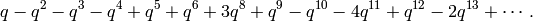 q - q^{2} - q^{3} - q^{4} + q^{5} + q^{6} + 3q^{8} + q^{9} - q^{10} - 4q^{11} + q^{12} - 2q^{13} + \cdots.