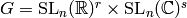G = \SL_n (\R)^{r} \times \SL_n
(\C)^{s}