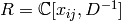 R = \C [x_{ij}, D^{-1} ]