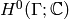 H^{0} (\Gamma ; \C)
