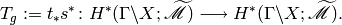 T_{g} := t_{*}s^{*}\colon H^{*} (\Gamma \backslash X;
\widetilde{\MMM})\longrightarrow  H^{*} (\Gamma \backslash X;
\widetilde{\MMM}).