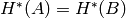 H^{*} (A) = H^{*} (B)