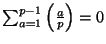$ \sum_{a=1}^{p-1}{\left(\frac{a}{p}\right)}=0$