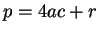 $ p=4ac+r$