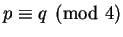 $ p\equiv q\pmod{4}$