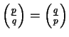 $ \left(\frac{p}{q}\right)=\left(\frac{q}{p}\right)$