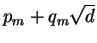 $ p_m+ q_m\sqrt{d}$