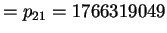$\displaystyle = p_{21} = 1766319049$