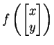 $ f\left(\vtwo{x}{y}\right)$