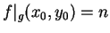 $ f\vert _g(x_0,y_0)=n$
