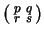 $ \left(
\begin{smallmatrix}p&q\\  r&s\end{smallmatrix}\right)$