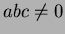 $ abc\neq 0$