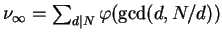 $ \nu_\infty = \sum_{d\mid N} \varphi (\gcd(d,N/d))$