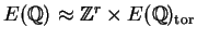 $ E(\mathbb{Q})\approx \mathbb{Z}^r \times E(\mathbb{Q})_{\tor}$