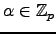 $\alpha\in \mathbb{Z}_p$