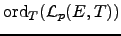 $\ord _T(\mathcal{L}_p(E,T))$