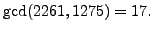 $\displaystyle \gcd(2261,1275)=17.$