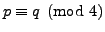 $ p\equiv q\pmod{4}$