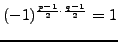 $ (-1)^{\frac{p-1}{2}\cdot
\frac{q-1}{2}}=1$