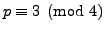 $ p\equiv 3 \pmod{4}$