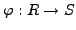 $ \varphi :R\to S$