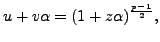 $\displaystyle u+v\alpha = (1+z\alpha)^{\frac{p-1}{2}},
$