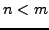 $ n<m$