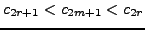 $ c_{2r+1} < c_{2m+1} < c_{2r}$