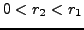 $\displaystyle 0<r_2<r_1$