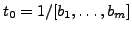 $ t_0 = 1/[b_1, \ldots, b_m]$
