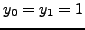 $ y_0=y_1=1$