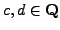 $ c,d\in\mathbb{Q}$