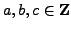 $ a, b, c\in\mathbb{Z}$