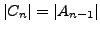 $\displaystyle \vert C_n\vert = \vert A_{n-1}\vert$