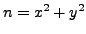 $ n=x^2 + y^2$