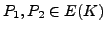 $ P_1, P_2\in E(K)$