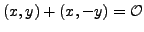 $ (x,y)+(x,-y)=\O$