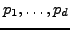 $ p_1,\ldots, p_d$
